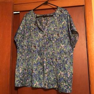 Water color print blouse